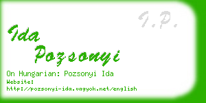 ida pozsonyi business card